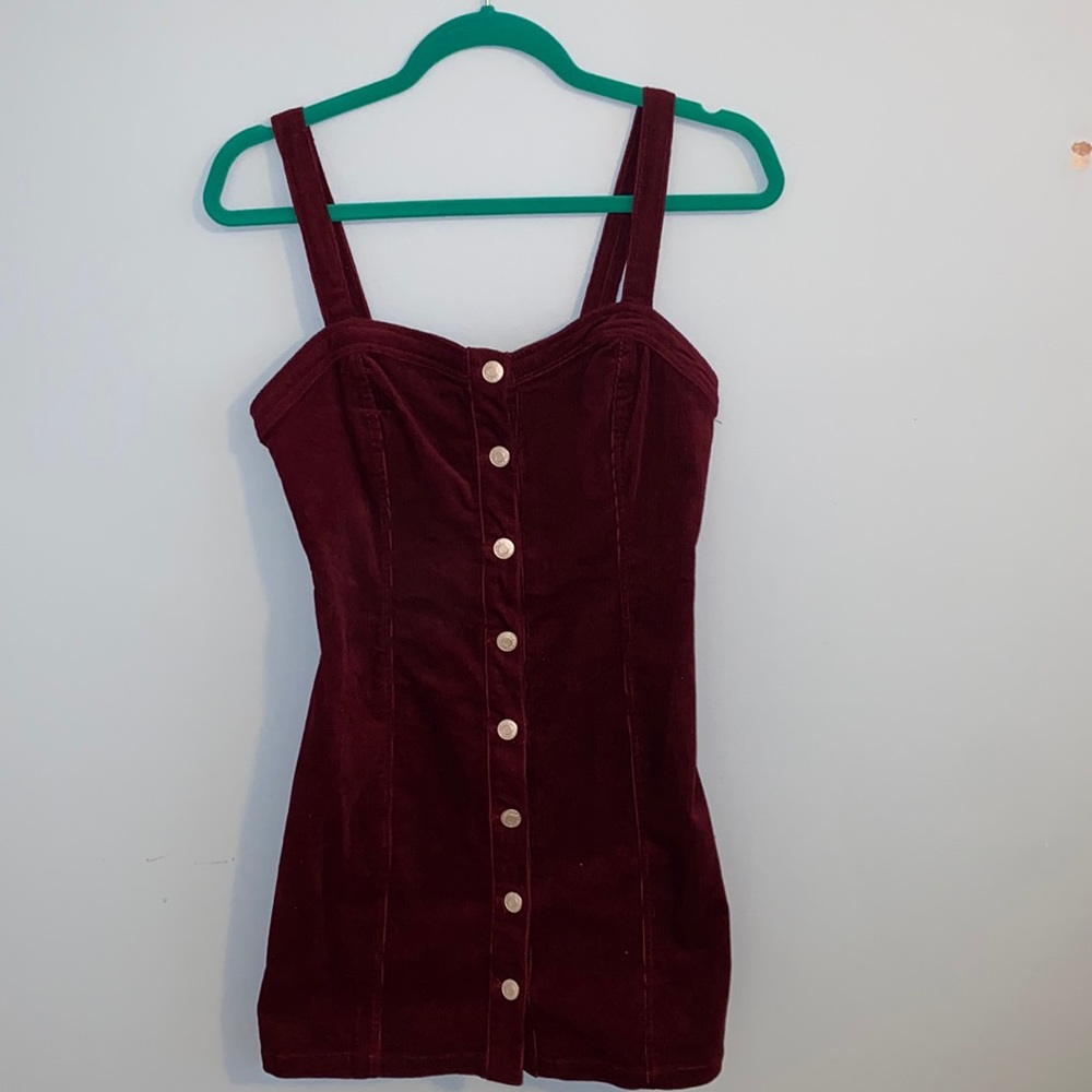 Maroon Pacsun jean dress NWT